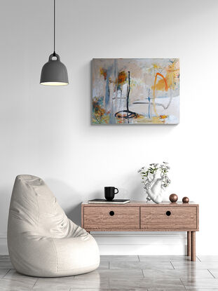 Abstract painting, ready to hang, stretched canvas,