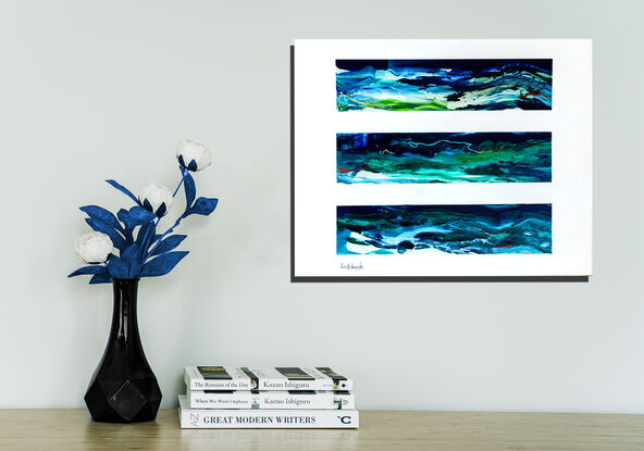 Abstract sea themed artwork showing the sea's energy and movemrnt.