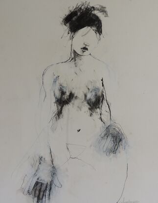 gently rendered female figure ..sensitive & emotive 