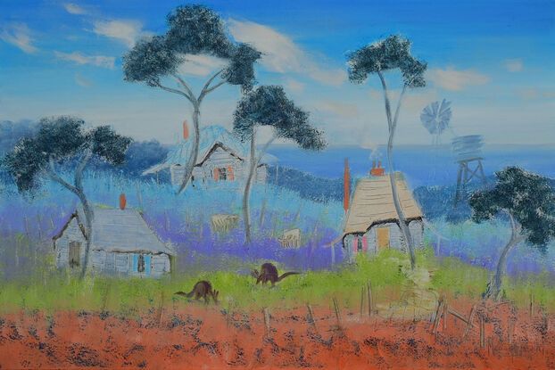 Outback Australia landscape oil painting.