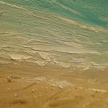 Island beach with  big sky and ocean