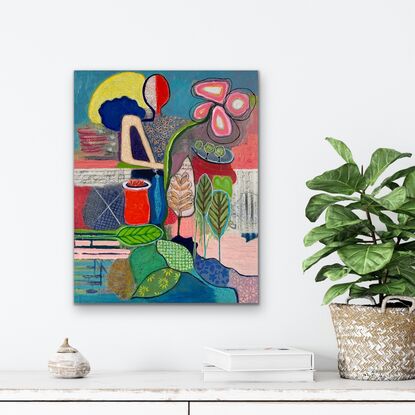 Colorful abstract figurative art about nature, the world and music