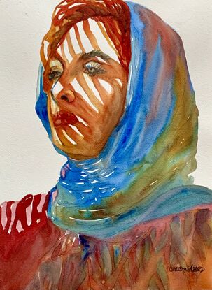 image of woman with a head scarf

