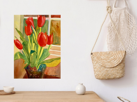 red tulips in a vase



