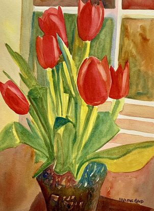 red tulips in a vase



