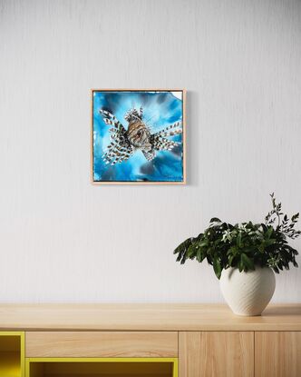 Portrait of a Lionfish with abstract background 