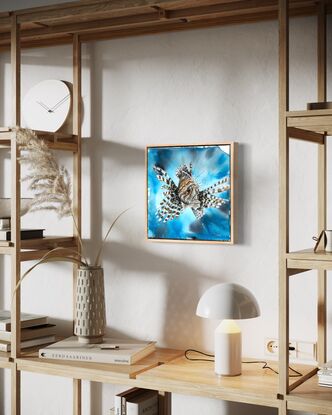 Portrait of a Lionfish with abstract background 