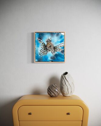 Portrait of a Lionfish with abstract background 