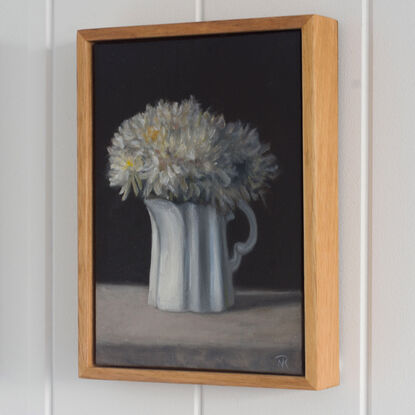 Optimism, A botanical still life oil painting of an Australian Wattle.  Painted by Australian artist Nicole Reed