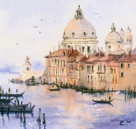 Mini orginal painting of Venice Grand Canal