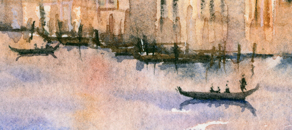 Mini orginal painting of Venice Grand Canal