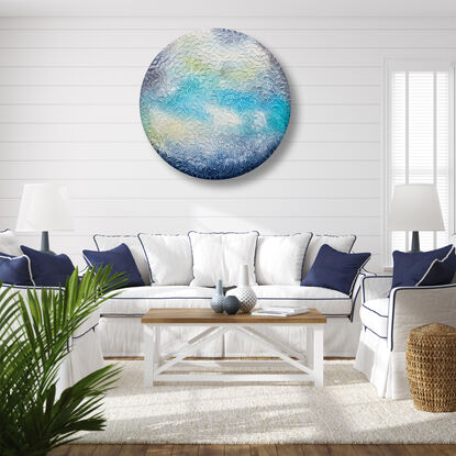 textured coral reef ocean abstract round