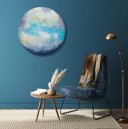 textured coral reef ocean abstract round