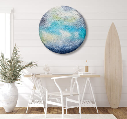 textured coral reef ocean abstract round