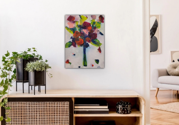 Small abstract flowers painting 