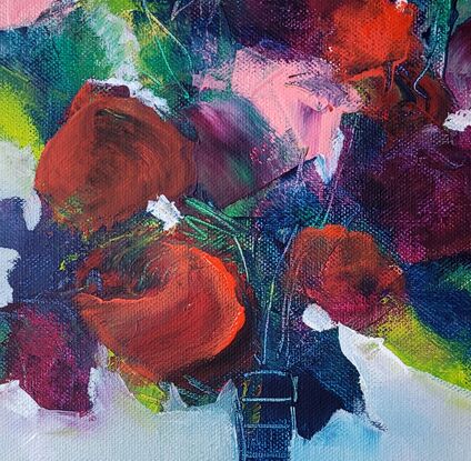 Small abstract flowers painting 