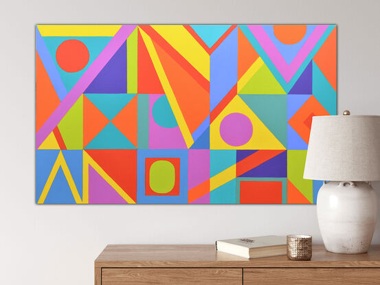 bright colourful abstract painting