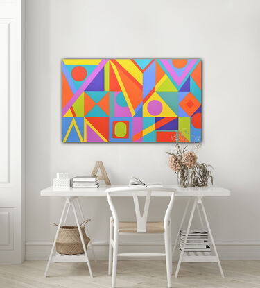 bright colourful abstract painting