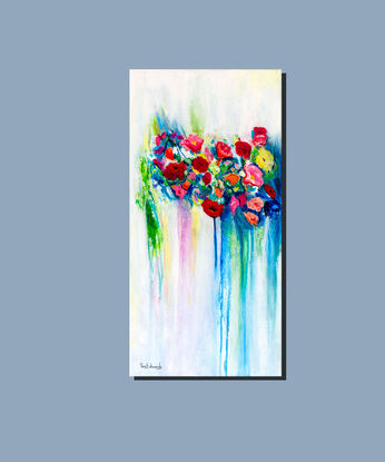 Colourful abstract flowers representing spring 