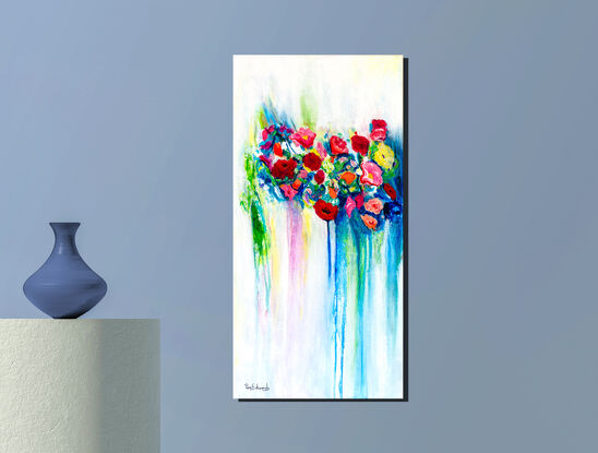 Colourful abstract flowers representing spring 