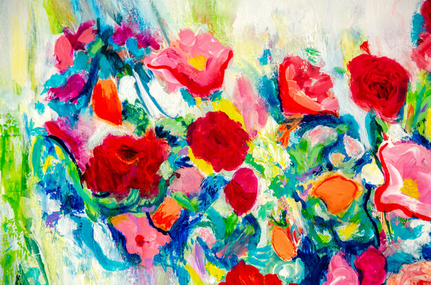 Colourful abstract flowers representing spring 