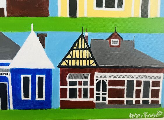 A painting of Federation style houses in my neighbourhood.