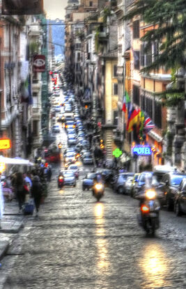 Inviting ancient alley in Venice, Italy