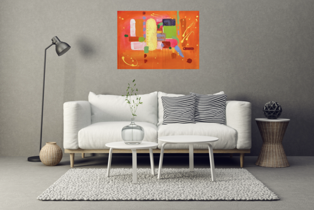 Passionate World, a stunning original acrylic painting on canvas, is a true masterpiece of contemporary art. Measuring 50*70 cm, The use of acrylic paint gives the painting a unique texture and depth, making it a standout piece in any art collection. The production technique of acrylic painting adds a touch of elegance and simplicity to the piece, making it a great addition to any home or office. Don't miss out on the opportunity to own this incredible work of art.