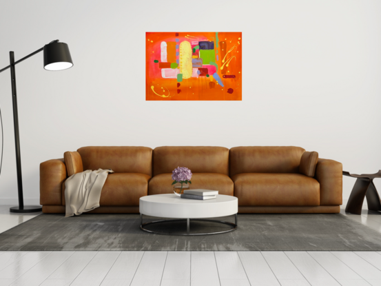 Passionate World, a stunning original acrylic painting on canvas, is a true masterpiece of contemporary art. Measuring 50*70 cm, The use of acrylic paint gives the painting a unique texture and depth, making it a standout piece in any art collection. The production technique of acrylic painting adds a touch of elegance and simplicity to the piece, making it a great addition to any home or office. Don't miss out on the opportunity to own this incredible work of art.