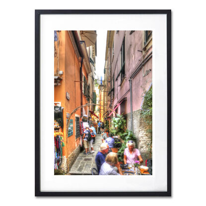 Busy street in Volterra Tuscany, Italy