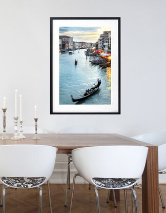 Gondoliers on Grand Canal in Venice, Italy