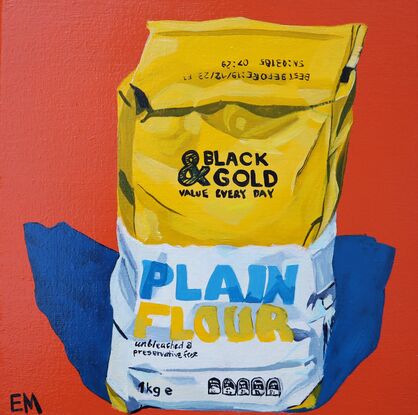 Blaack And Gold Plain Flour