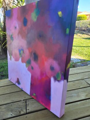 Small abstract flowers painting 