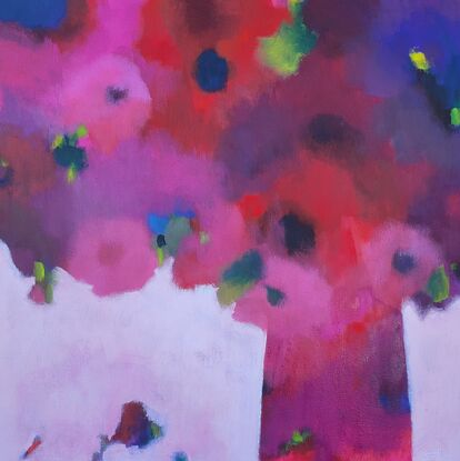 Small abstract flowers painting 