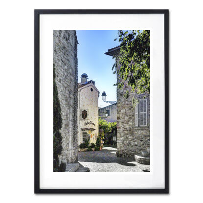 Old alley in country town in lavender area of Provence, France