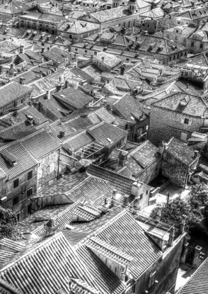 Old town rooftops in Dubrovnik Croatia