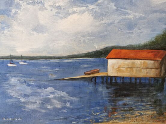 Saratoga Boatshed on a sunny day.