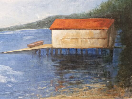 Saratoga Boatshed on a sunny day.