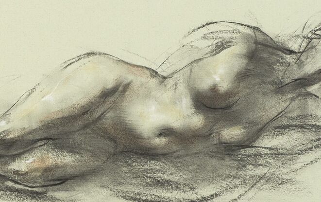 Reclining female nude beauty