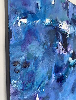 Blue abstract painting on canvas