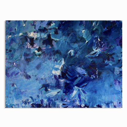 Blue abstract painting on canvas