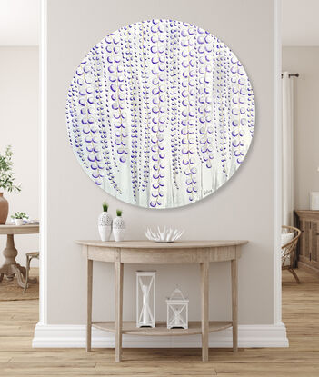 cascading textured wisteria vines white, grey, purple