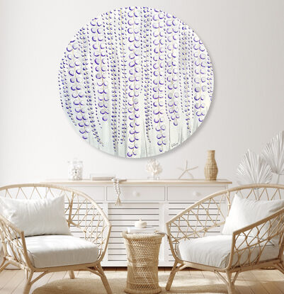 cascading textured wisteria vines white, grey, purple