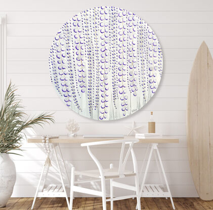 cascading textured wisteria vines white, grey, purple