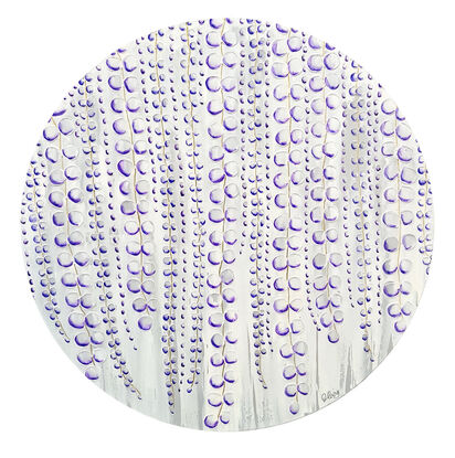 cascading textured wisteria vines white, grey, purple