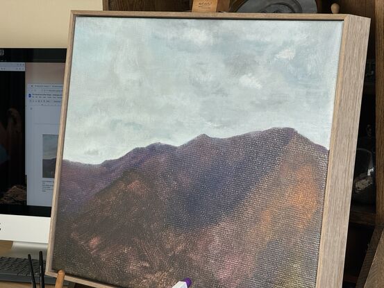 Impressionist rendering of a whimsical mountain