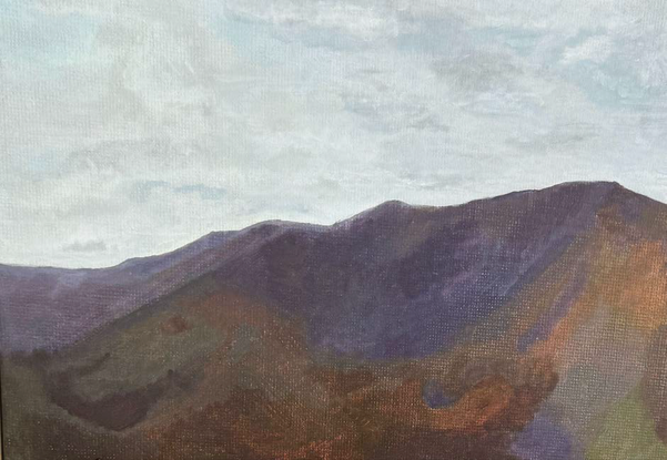 Impressionist rendering of a whimsical mountain