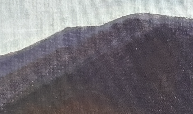 Impressionist rendering of a whimsical mountain