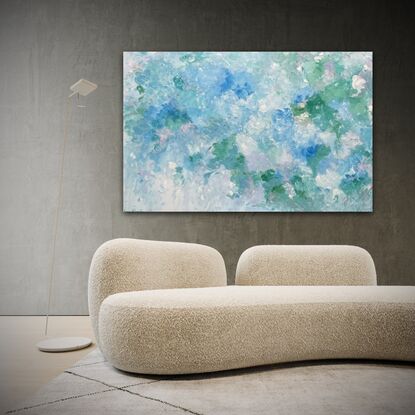 large blue water abstract artwork