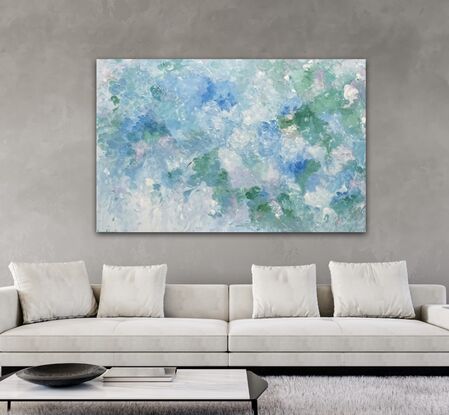 large blue water abstract artwork